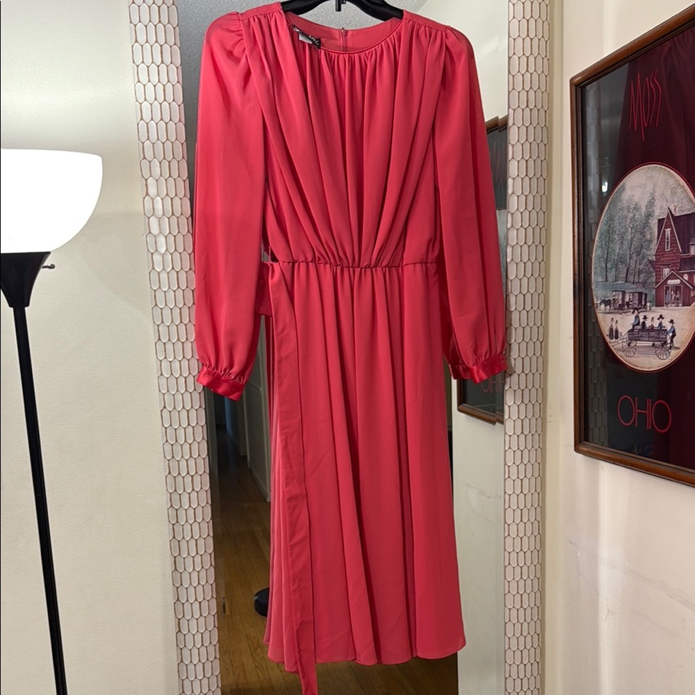 Ursula of Switzerland Elegant Pink Long Sleeve Dress